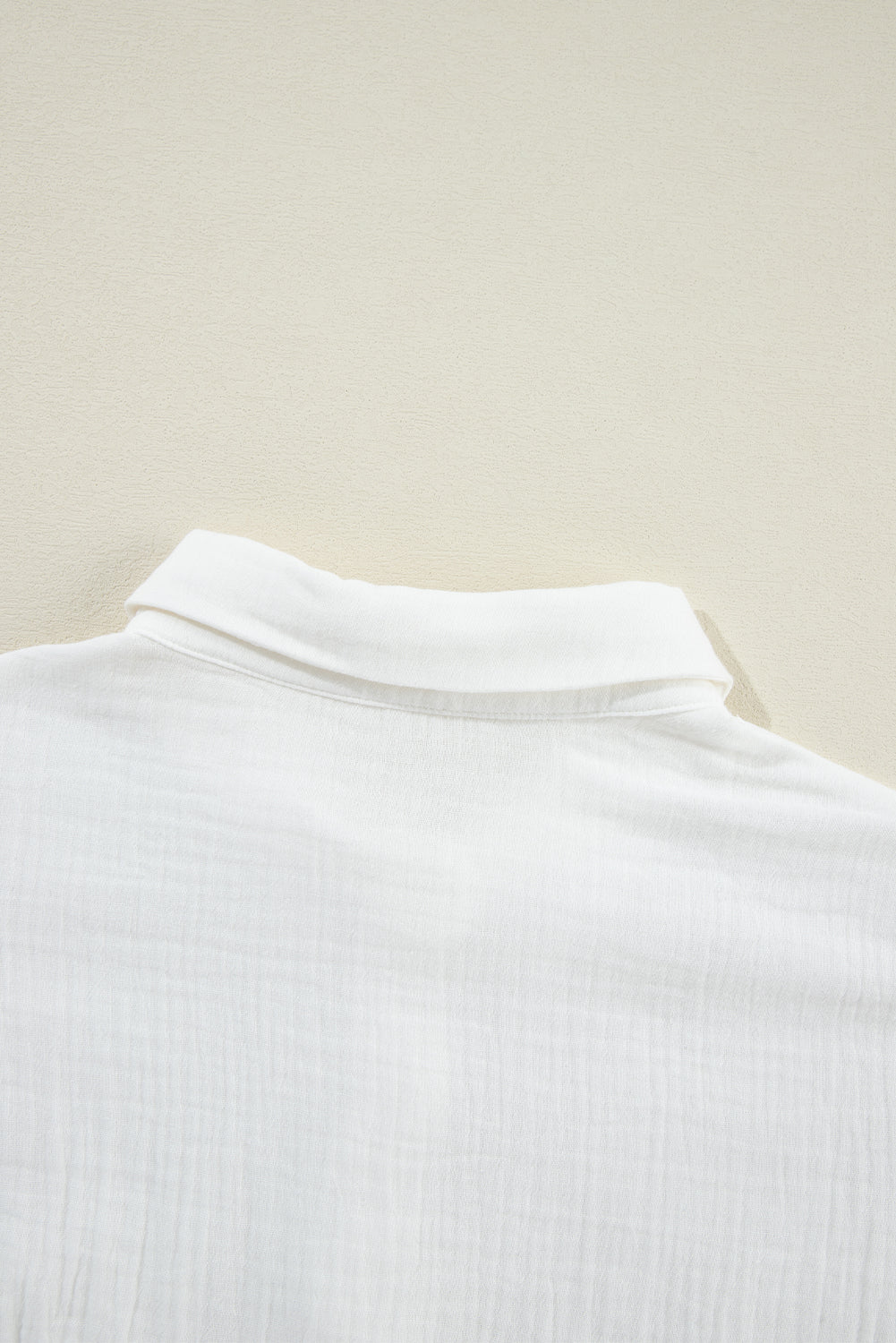 White Broidered Anglaise Crinkle Loose Shirt