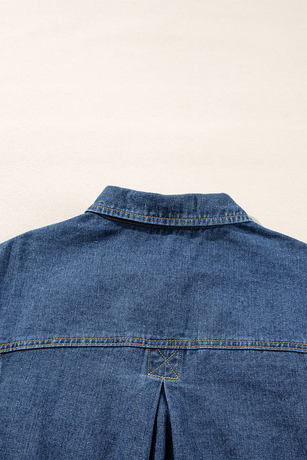 Dark Blue Washed Oversize Pocketed Denim Jacket